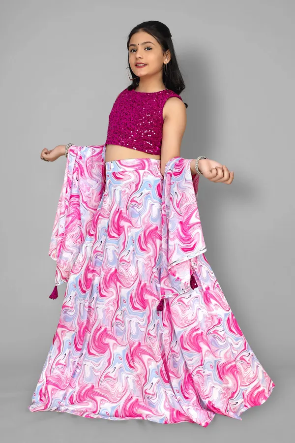 Pink_Georgette_Ready_To_Wear_Lehenga_Choli_&_Dupatta_Set_For_Girls
