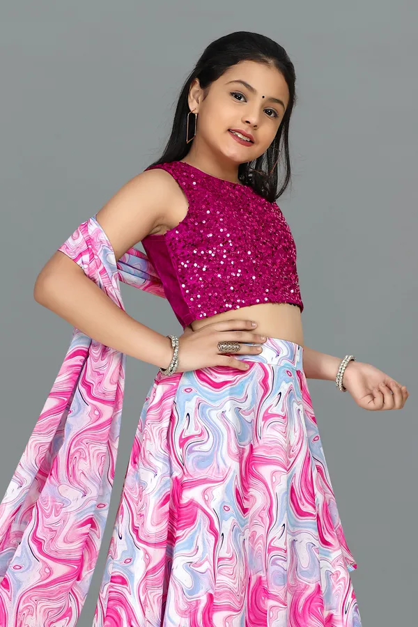 Pink_Georgette_Ready_To_Wear_Lehenga_Choli_&_Dupatta_Set_For_Girls