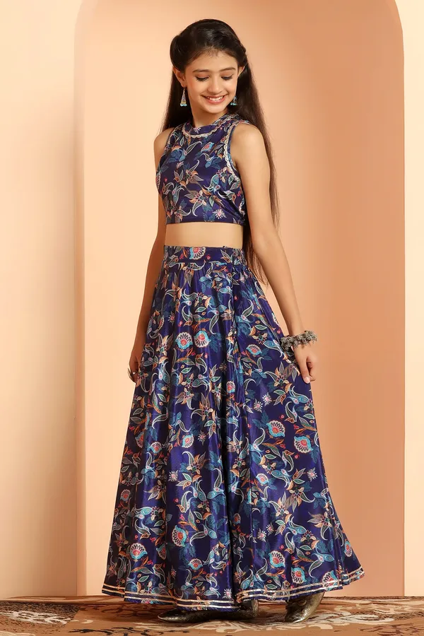 Navy_Blue_Chinon_Printed_Lehenga_Choli_Set_For_Girls