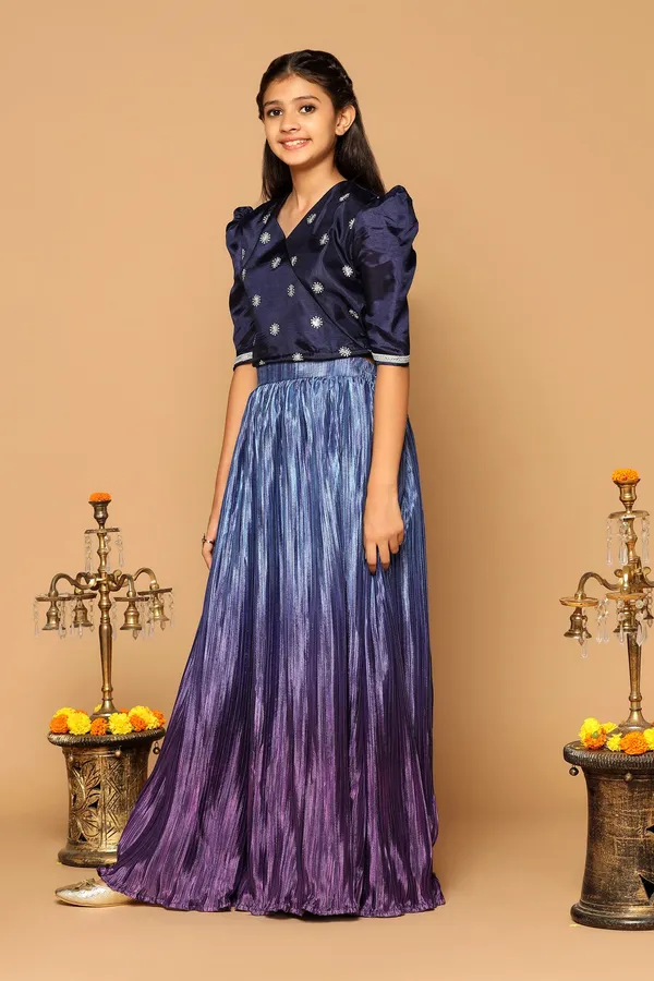 Blue_Chinon_Embroidered_Lehenga_Choli_Set_For_Girls