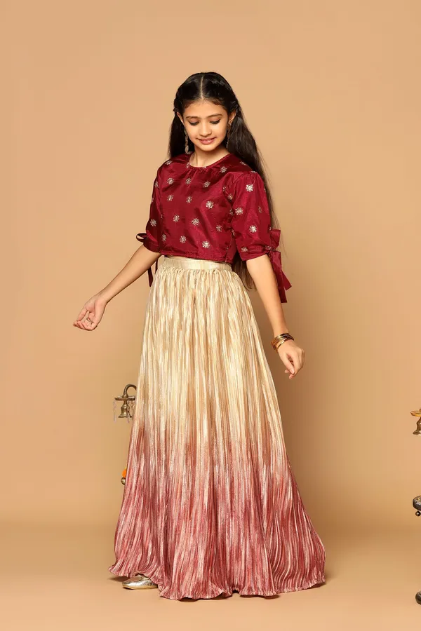 Maroon_Chinon_Embroidered_Lehenga_Choli_Set_For_Girls