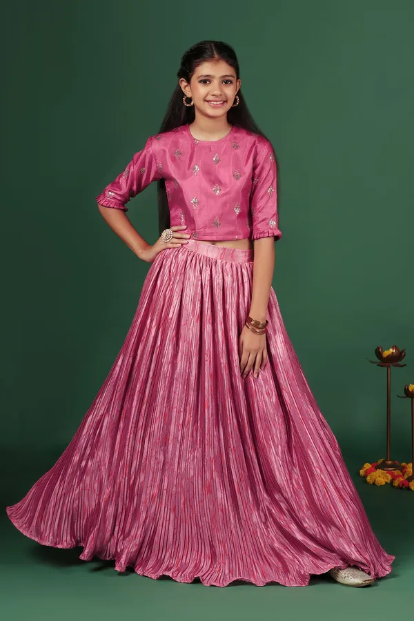 Pink_Chinon_Embroidered_Lehenga_Choli_Set_For_Girls