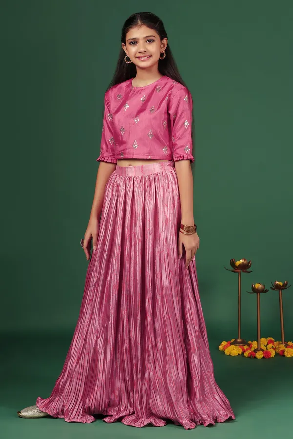 Pink_Chinon_Embroidered_Lehenga_Choli_Set_For_Girls