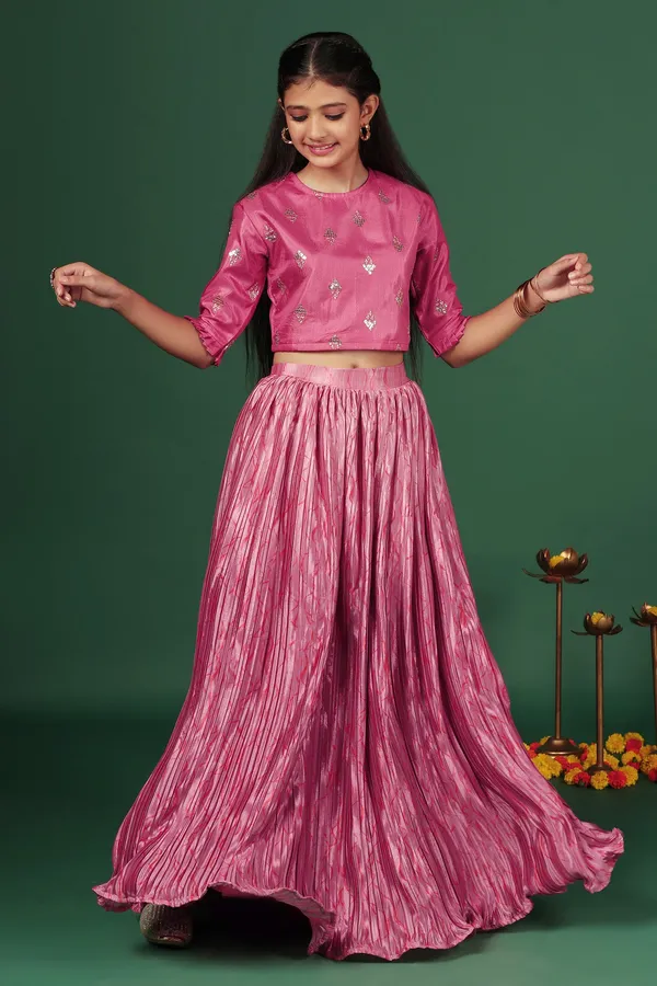 Pink_Chinon_Embroidered_Lehenga_Choli_Set_For_Girls