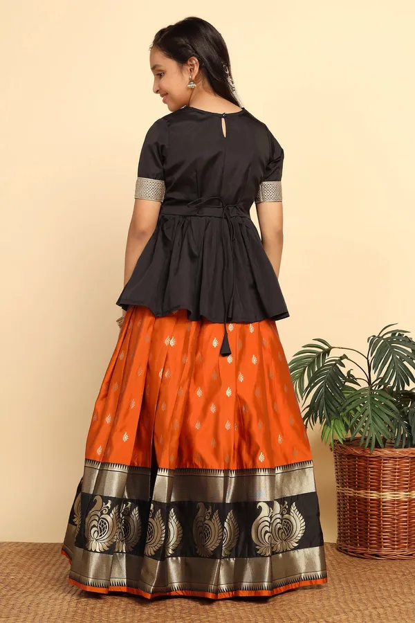 Black_Jacquard_Work_Lehenga_Choli_Set_For_Girls