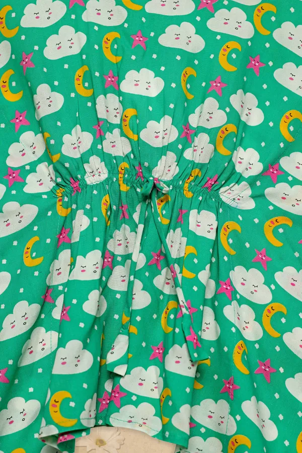 Green_Rayon_Self_Design_Pyjama_Top_For_Girls