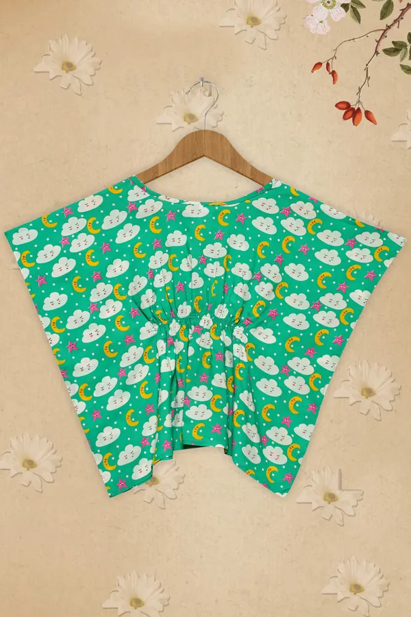 Green_Rayon_Self_Design_Pyjama_Top_For_Girls