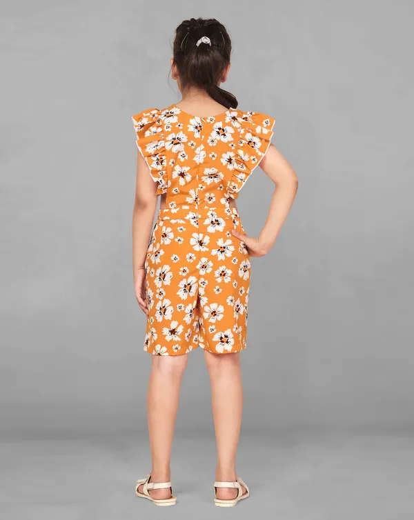 Mustard_Above_Knee_Length_Floral_Printed_Romper_For_Girls