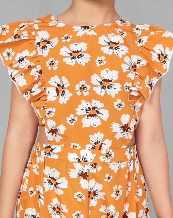 Mustard_Above_Knee_Length_Floral_Printed_Romper_For_Girls