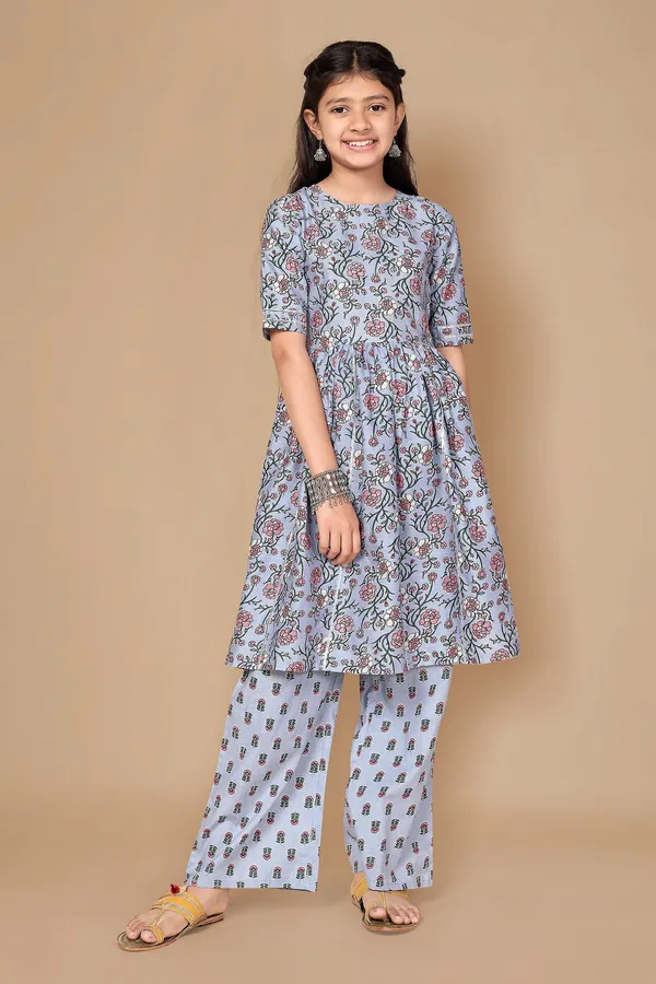 Grey_Floral_Cotton_Kurta_Palazzo_Set