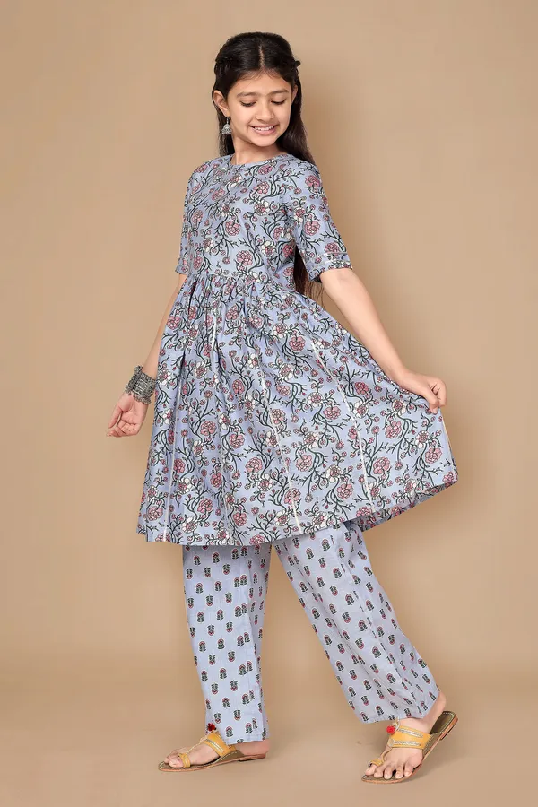 Grey_Floral_Cotton_Kurta_Palazzo_Set