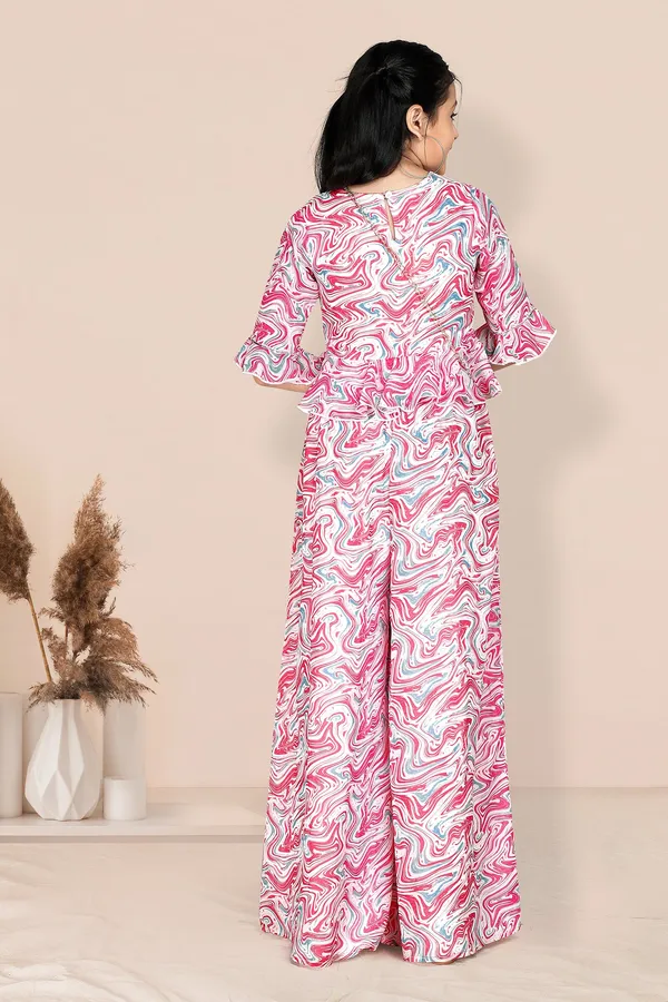 Multicolor_Georgette_Marble_Print_Ruffle_Top_And_Palazzo_Set