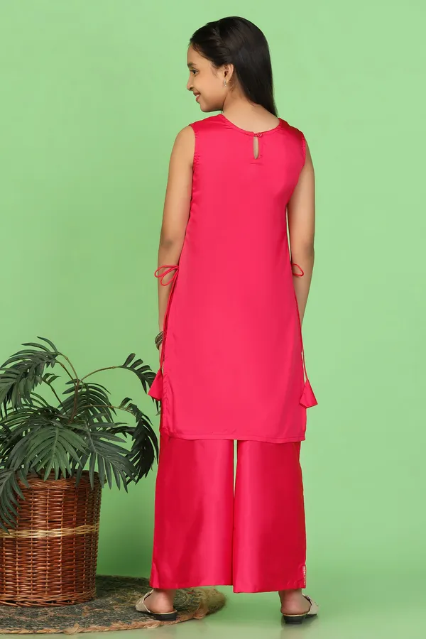 Red_Taffeta_Printed_Kurta_And_Palazzo_Set