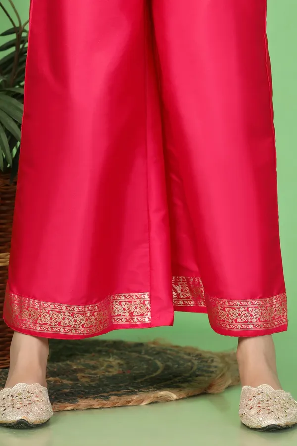 Red_Taffeta_Printed_Kurta_And_Palazzo_Set