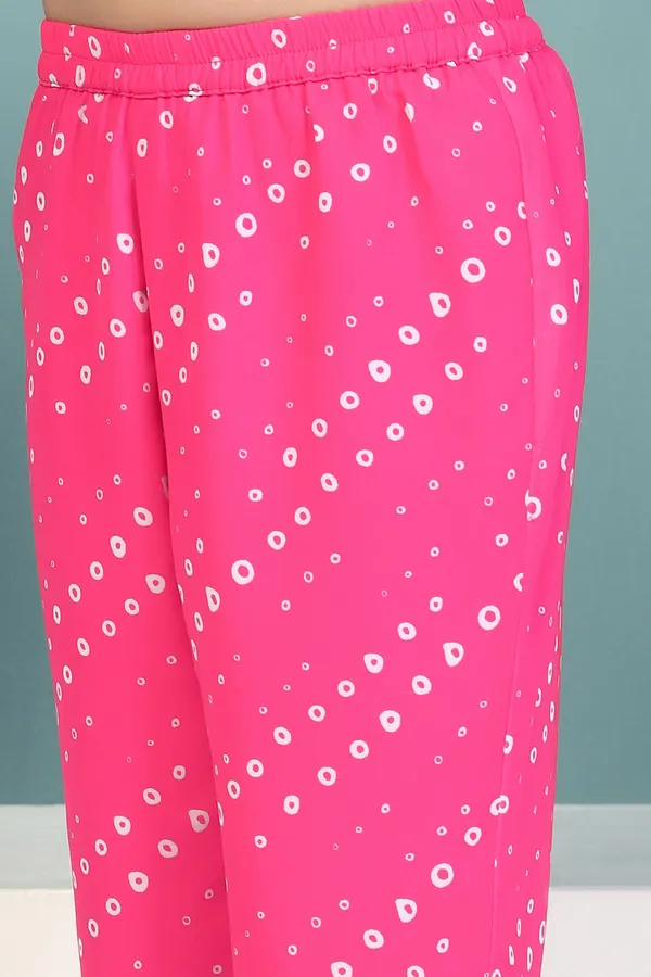 Pink_Georgette_Leheriya_Printed_Kurta_With_Pant_Set_For_Girls