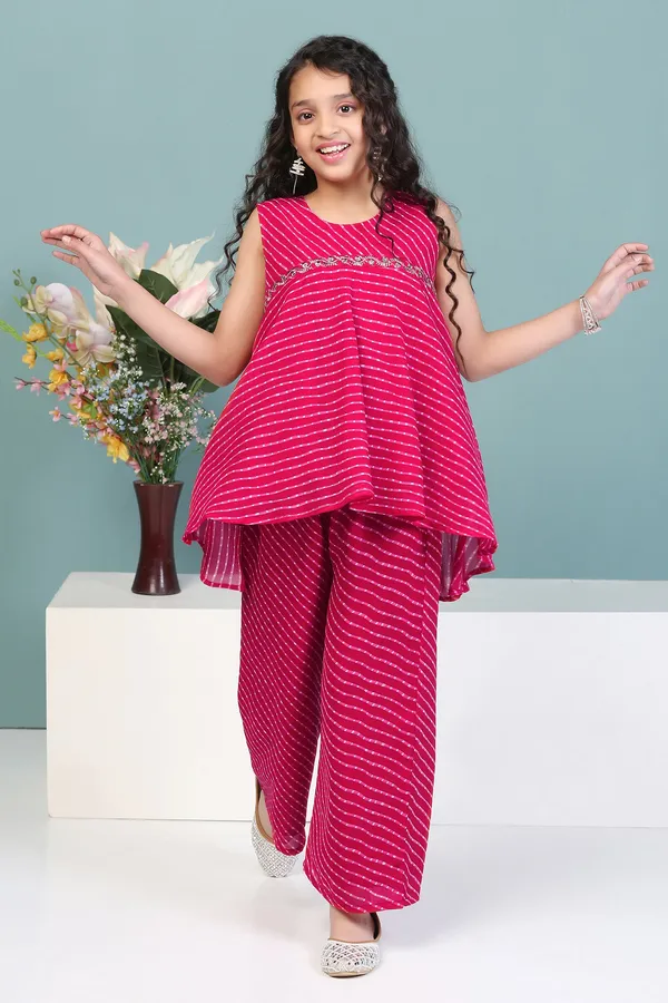 Rani_Georgette_Leheriya_Printed_Kurta_With_Palazzo_Set