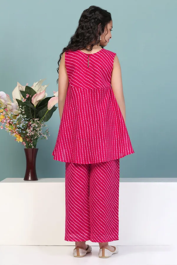 Rani_Georgette_Leheriya_Printed_Kurta_With_Palazzo_Set