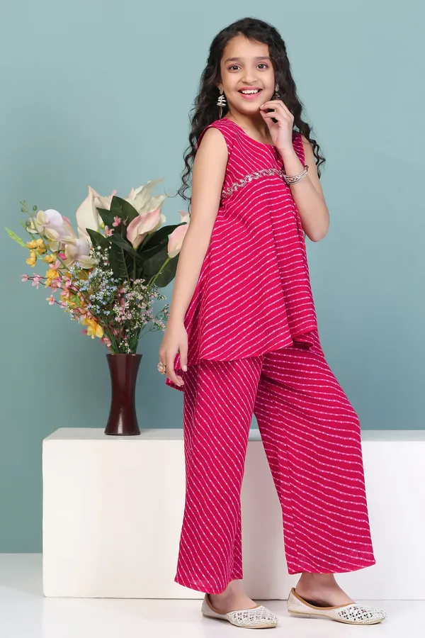 Rani_Georgette_Leheriya_Printed_Kurta_With_Palazzo_Set