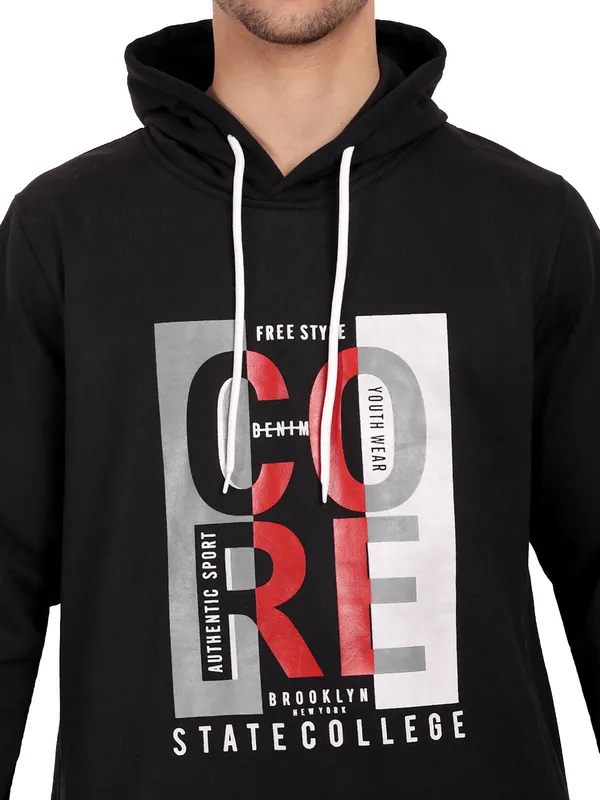Black_Poly_Cotton_Fleece_Hooded_Neck_Sweatshirt_For_Men