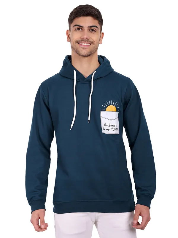 Blue_Poly_Cotton_Fleece_Hooded_Neck_Sweatshirt_For_Men