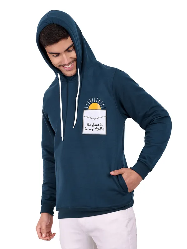 Blue_Poly_Cotton_Fleece_Hooded_Neck_Sweatshirt_For_Men