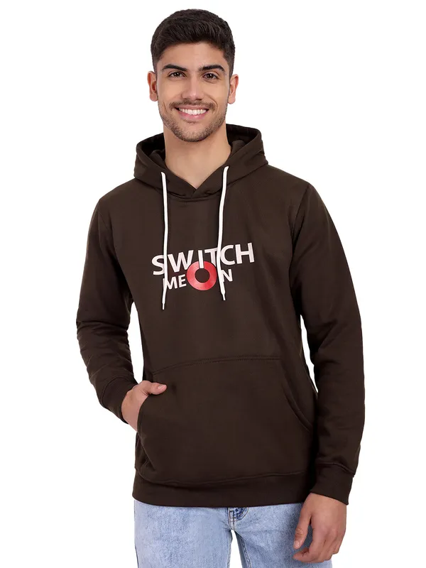 Brown_Poly_Cotton_Fleece_Hooded_Neck_Sweatshirt_For_Men