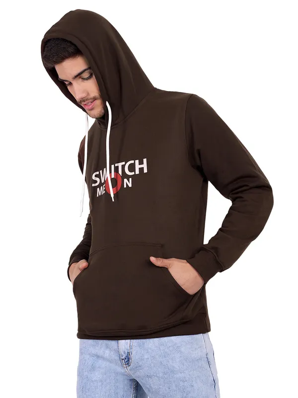 Brown_Poly_Cotton_Fleece_Hooded_Neck_Sweatshirt_For_Men