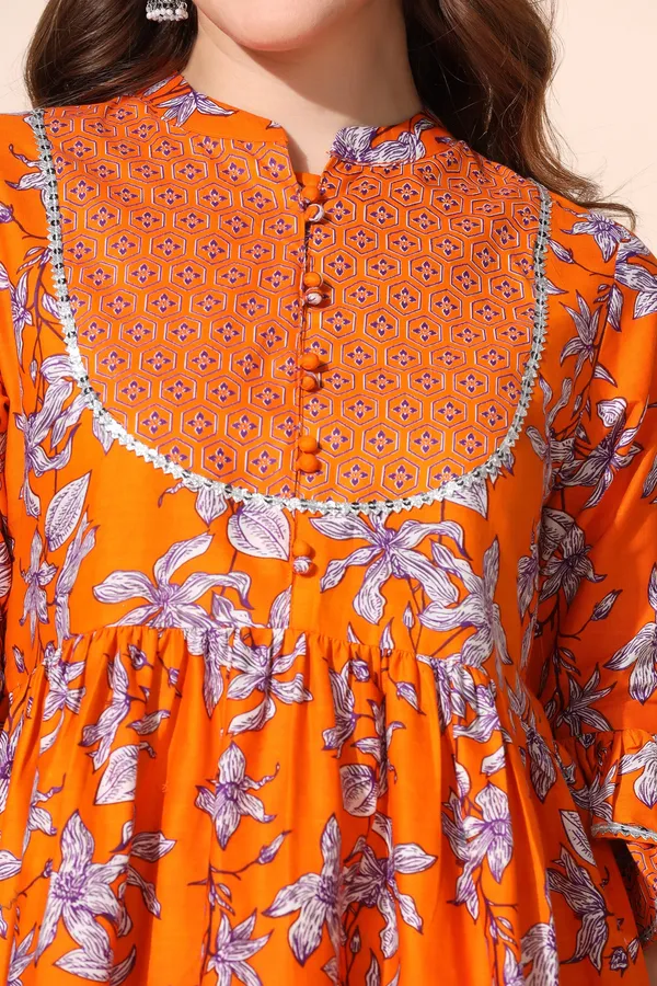 Orange_Cotton_Floral_Printed_Kurta_With_Pant_Set
