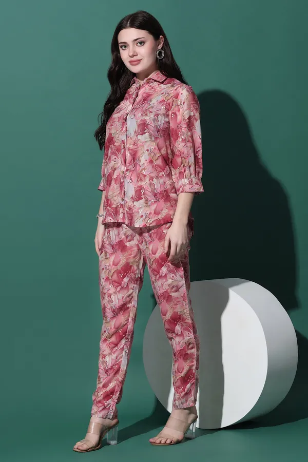 Multicolor_Rayon_Cotton_Abstract_Floral_Printed_Top_With_Trouser_Set_For_Women