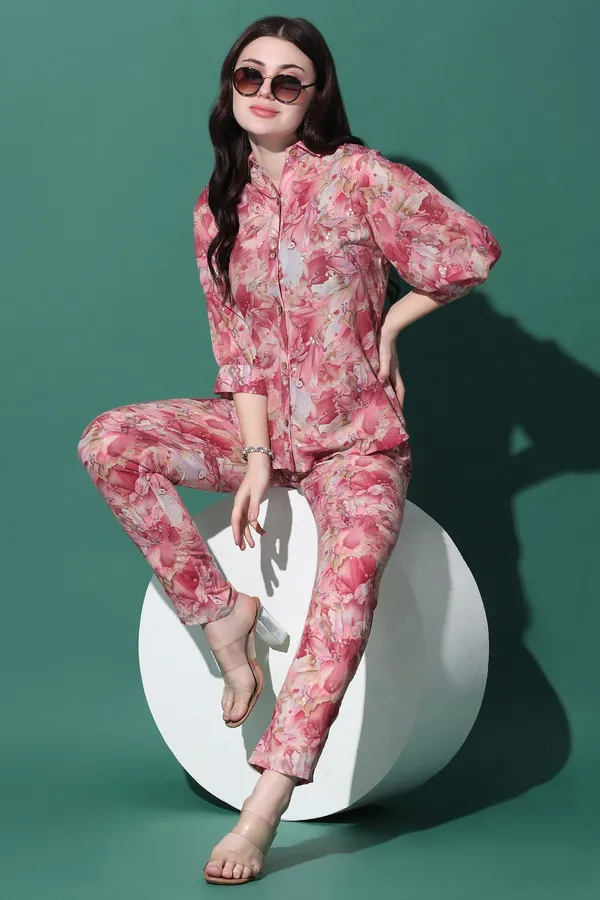 Multicolor_Rayon_Cotton_Abstract_Floral_Printed_Top_With_Trouser_Set_For_Women