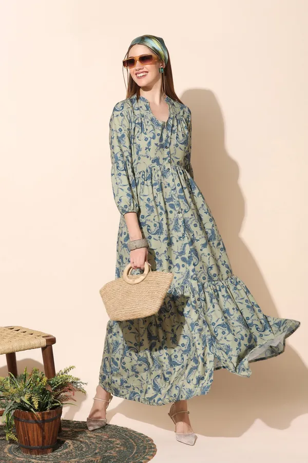 Mehandi_Paisley_Print_Tiered_Maxi_Dress_For_Women