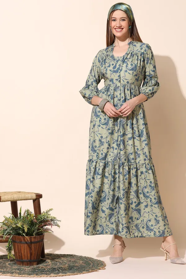 Mehandi_Paisley_Print_Tiered_Maxi_Dress_For_Women