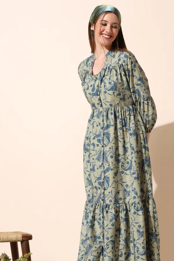 Mehandi_Paisley_Print_Tiered_Maxi_Dress_For_Women