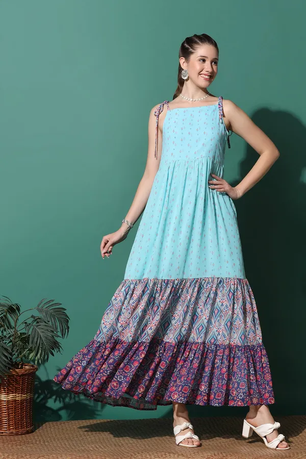 Sky_Print_Georgette_Tiered_Maxi_Dress_For_Women