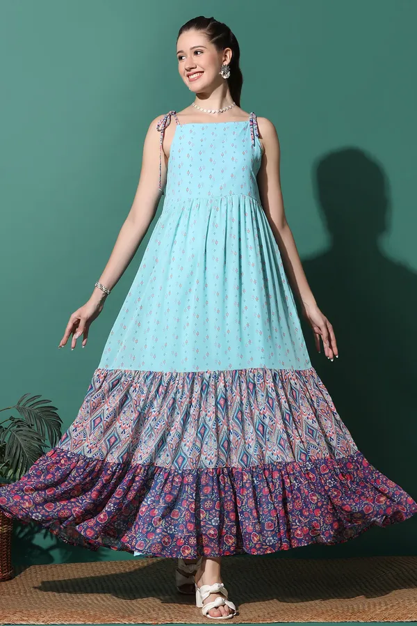 Sky_Print_Georgette_Tiered_Maxi_Dress_For_Women