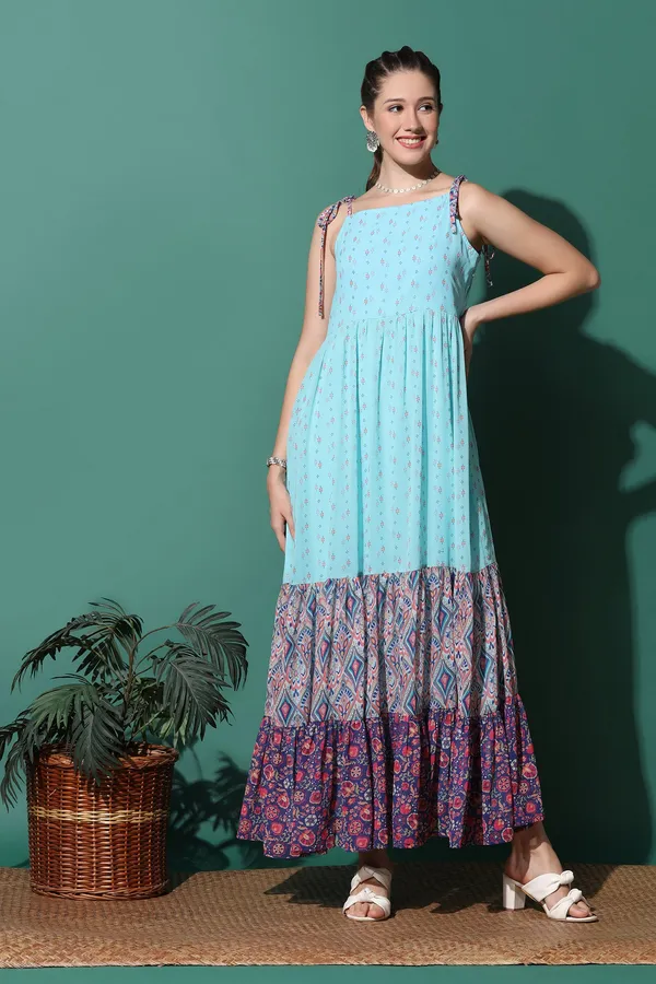 Sky_Print_Georgette_Tiered_Maxi_Dress_For_Women