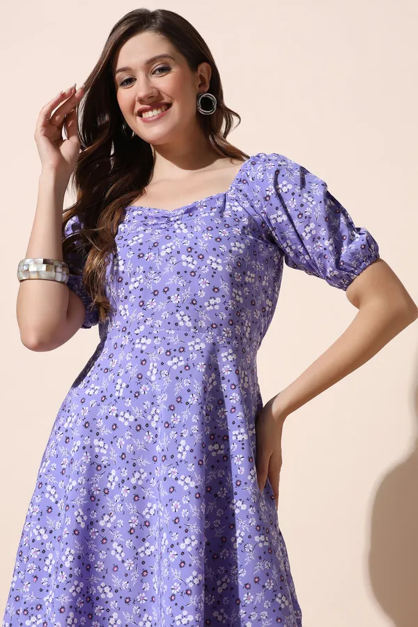 Violet_Floral_Print_Mini_Dress_For_Women