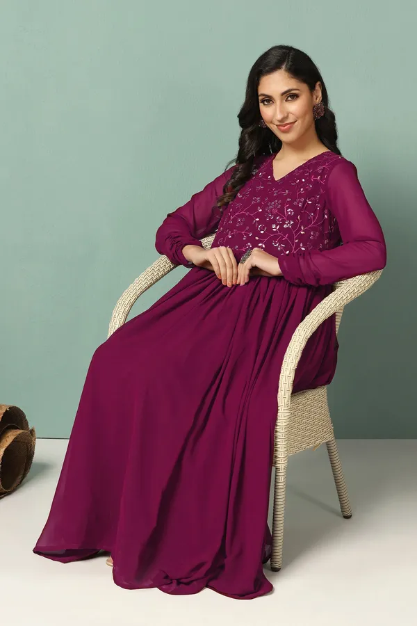 Wine_Georgette_Embroidery_A-Line_Maxi_Dress_For_Women