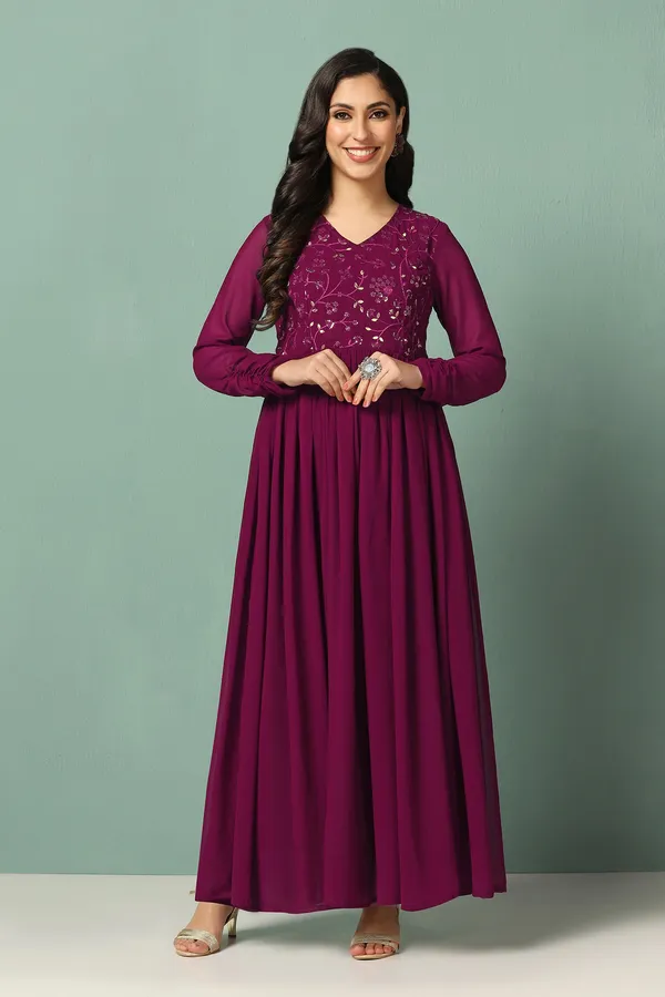 Wine_Georgette_Embroidery_A-Line_Maxi_Dress_For_Women