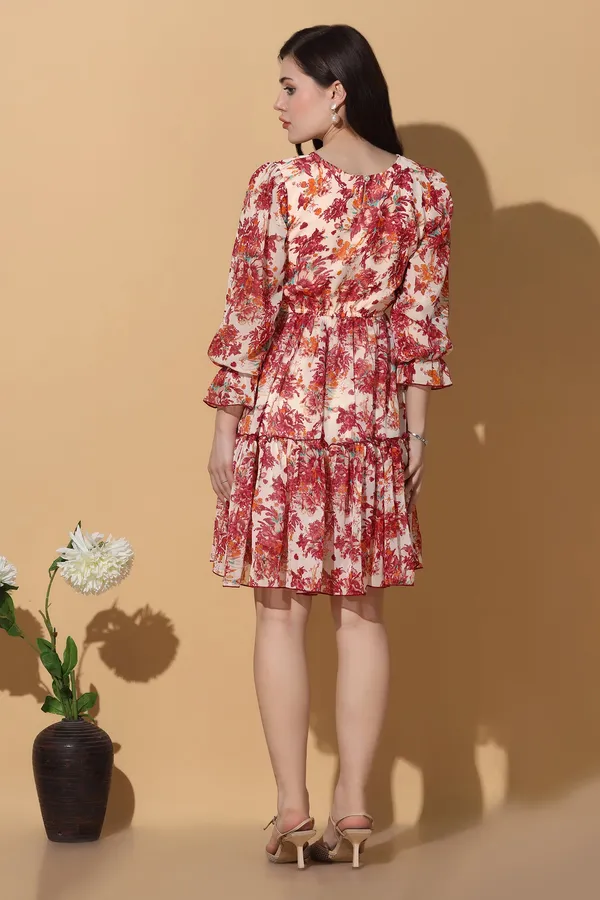 Off_White_Georgette_Floral_Print_Fit_And_Flare_Knee_Length_Dress_For_Women