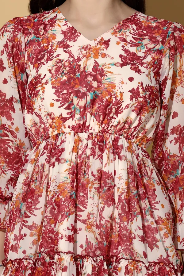 Off_White_Georgette_Floral_Print_Fit_And_Flare_Knee_Length_Dress_For_Women