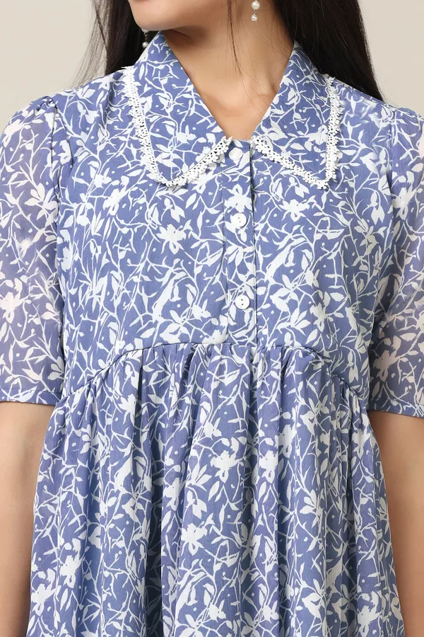 Sky_Chiffon_All-Over_Print_Above_Knee_Length_Dress_For_Women