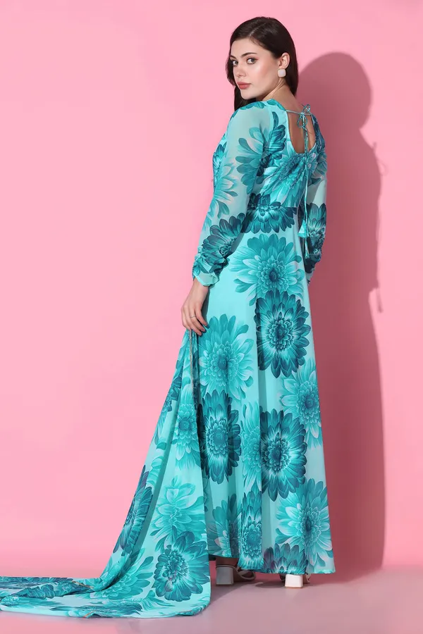 Georgette_Floral_Print_Dress_With_Dupatta_Set_For_Women