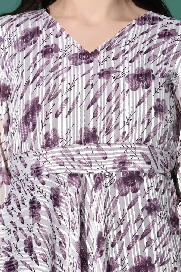 Purple_Georgette_All-Over_Print_Above_Knee_Length_Dress_For_Women