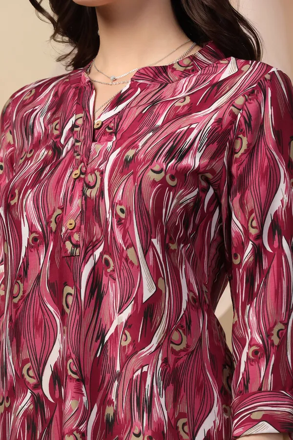 Wine_Muslin_All-Over_Print_Calf_Length_Dress_For_Women