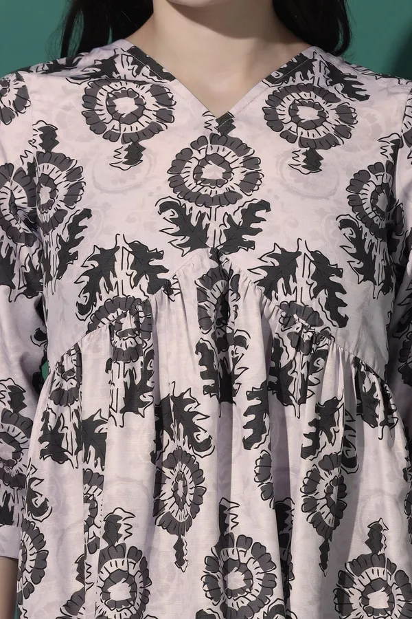Grey_Dress_with_Floral_Print_|_Premium_Fabric_and_Knee_Length_Dress_For_Women