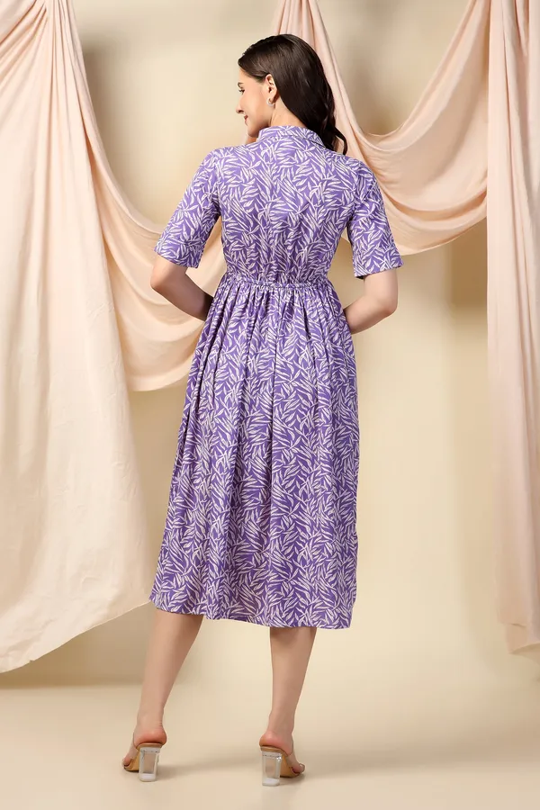Purple_Polyester_Dress_with_Floral_Print_|_Premium_Fabric_and_Calf_Length_Dress_For_Women