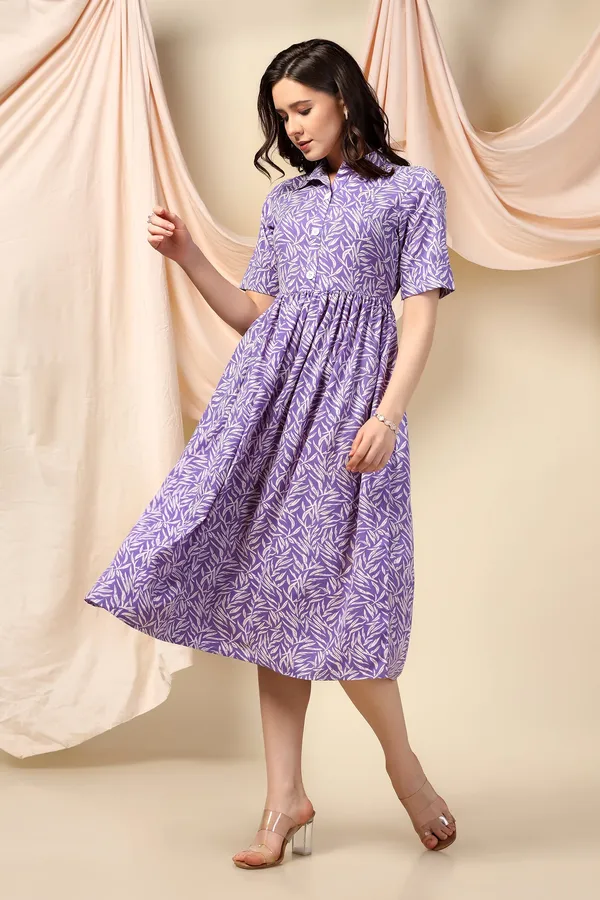 Purple_Polyester_Dress_with_Floral_Print_|_Premium_Fabric_and_Calf_Length_Dress_For_Women