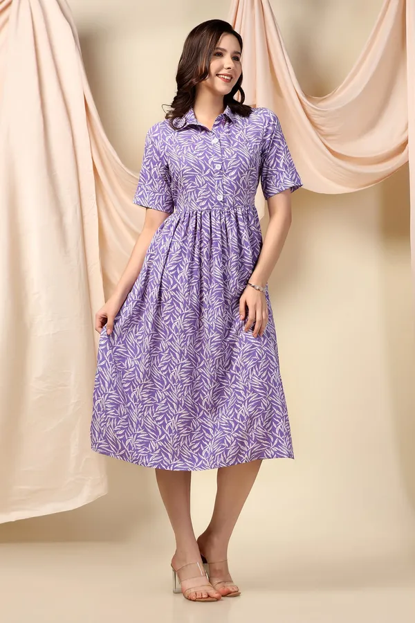 Purple_Polyester_Dress_with_Floral_Print_|_Premium_Fabric_and_Calf_Length_Dress_For_Women