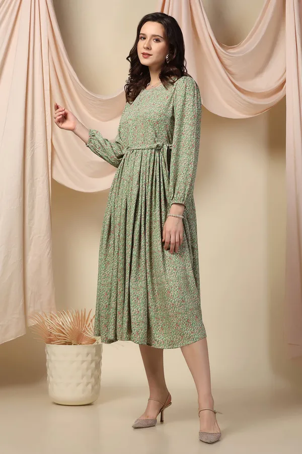 Pista_Polyester_Dress_with_Floral_Print_|_Premium_Fabric_and_Calf_Length_Dress_For_Women